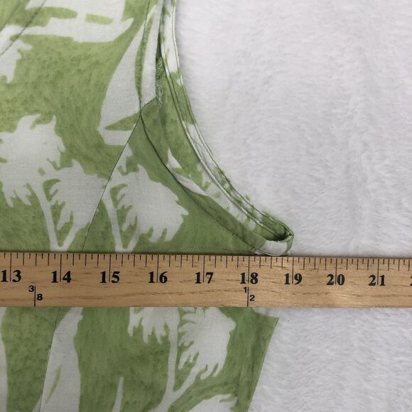 VTG RUM REGGAE Tank Mini Dress Sz M Green‎ Tropical Back Tie Rayon Beach Pool - Picture 7 of 8